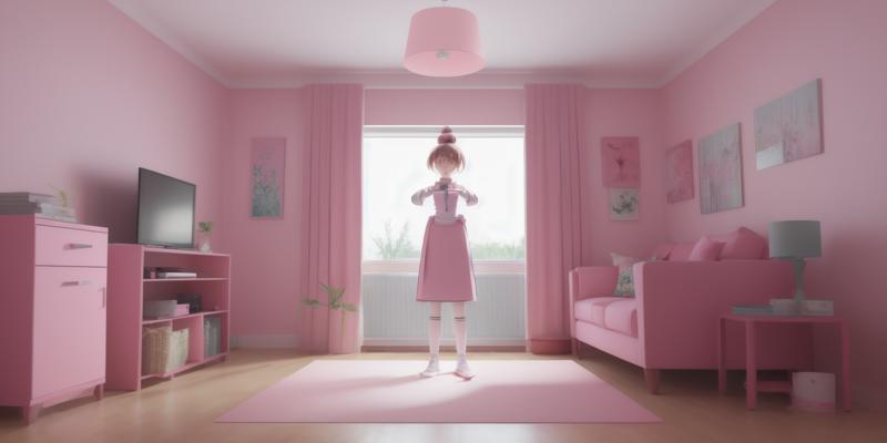 00014-3476335327-meditation scene_ a woman standing in a bedroom with a pink bed.png